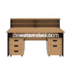 Meja Kantor Ukuran 160 - EXPO MP 160 + MP RC 160 + MP M02 + MP M03 / Beech 